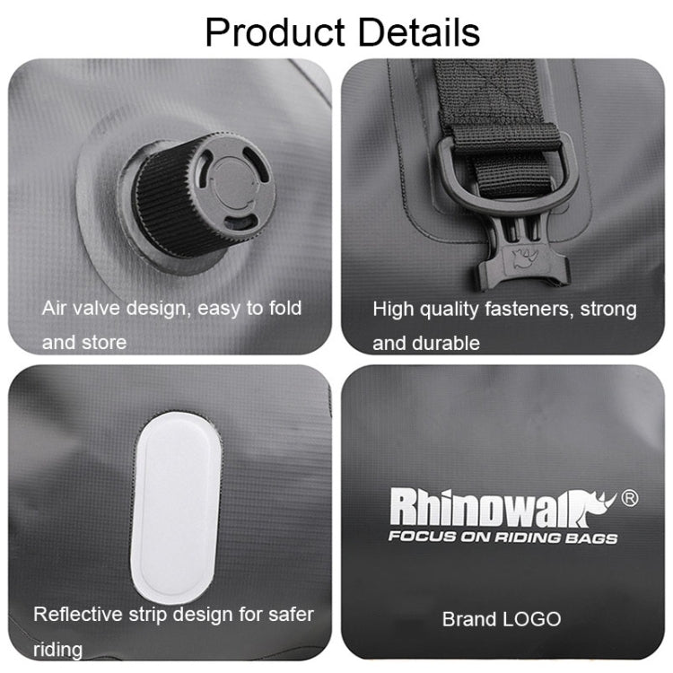 Rhinowalk MT20450 45L Large Capacity Portable Water-resistant Motorcycle Tail Bag(Black)