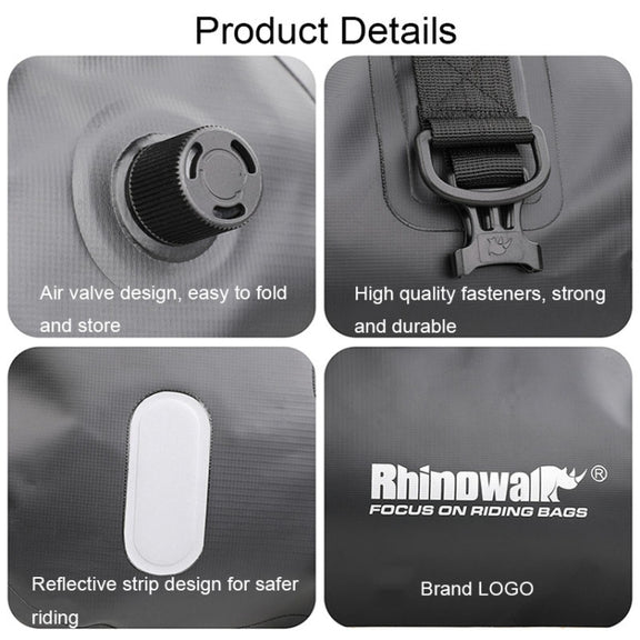 Rhinowalk MT20450 45L Large Capacity Portable Water-resistant Motorcycle Tail Bag(Black)