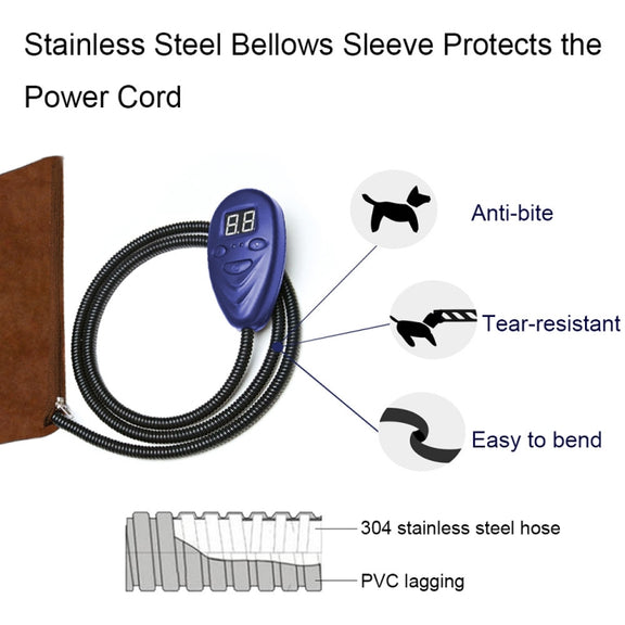 50x50cm Red 12V Low Voltage Multifunctional Warm Pet Heating Pad Pet Electric Blanket(EU Plug)