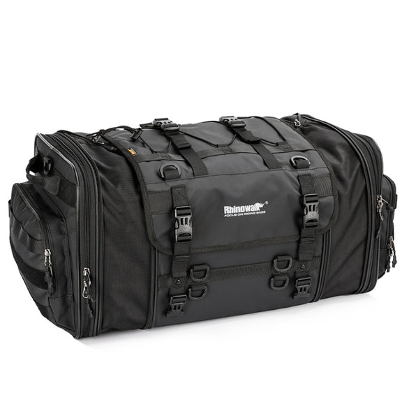 Rhinowalk MT4060 Large-capacity Foldable Expandable Tail Bag for Motorcycle Riding with Rain Cover(Black)