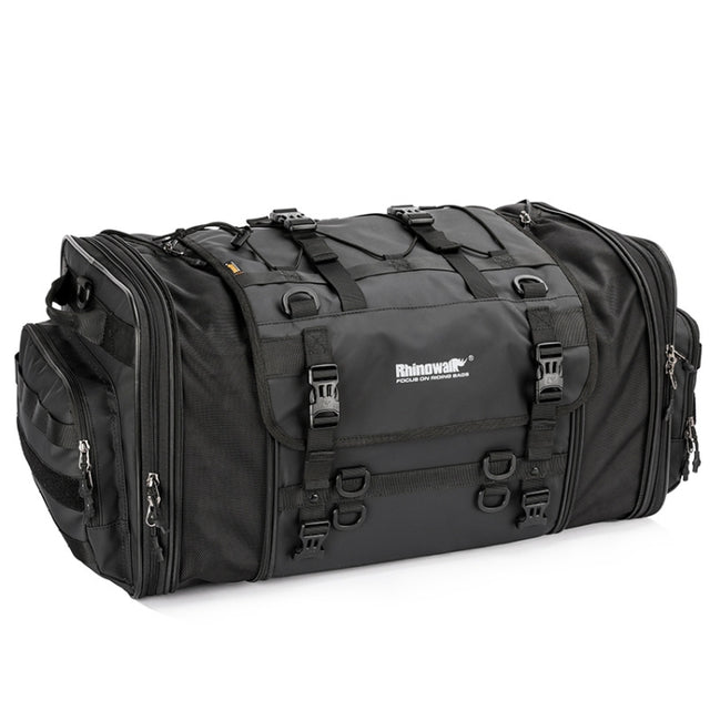 Rhinowalk MT4060 Large-capacity Foldable Expandable Tail Bag for Motorcycle Riding with Rain Cover(Black)