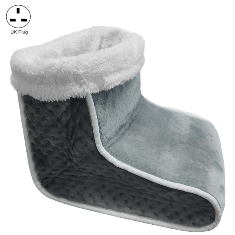 Plug-in High-top Electric Foot Warmer Heated Foot Warmer Boots UK Plug 240V(Dark Gray)