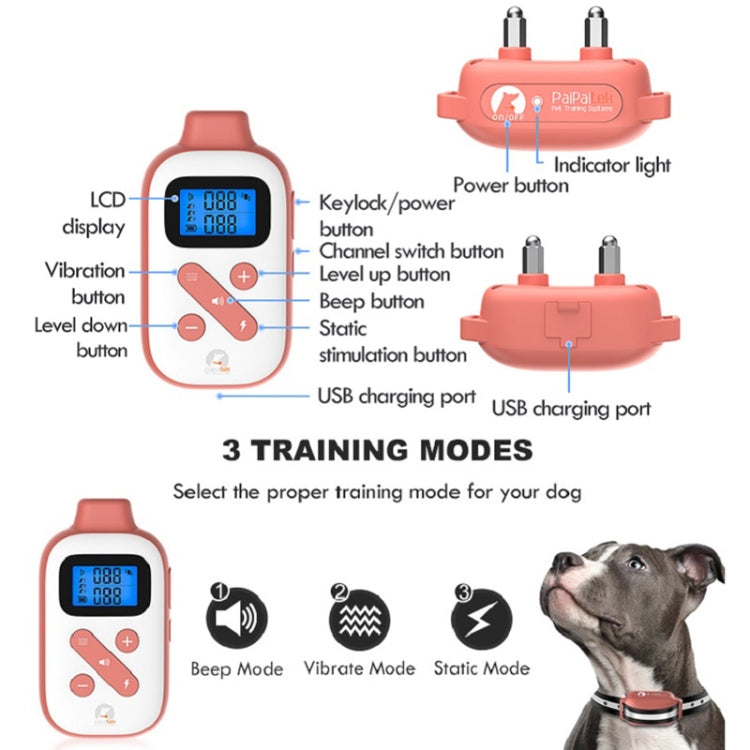 PaiPaitek PD523 1000m Remote Control Rechargeable Water-resistant Dog Trainer