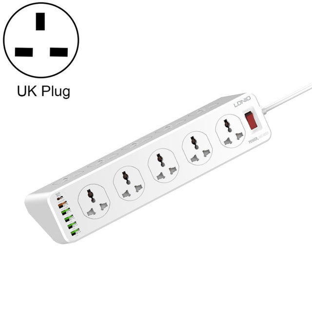 LDNIO SC10610 30W 10+6 Ports Multifunctional Travel Home Office Fast Charging Socket, Spec: UK Plug