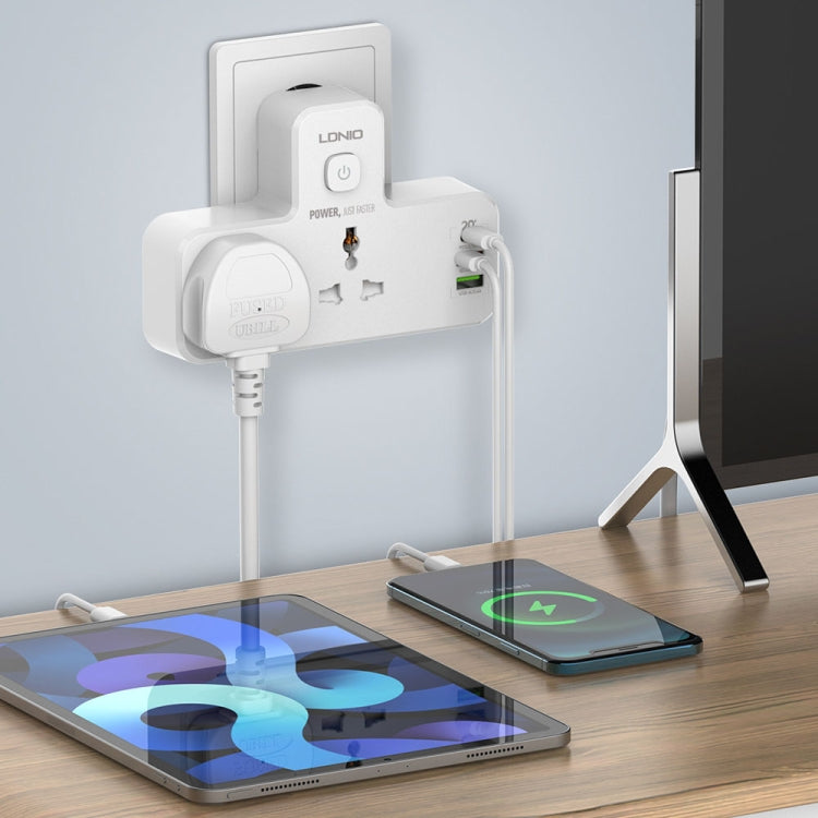LDNIO SC2311 20W PD+QC 3.0 Multifunctional Home Fast Charging Socket with Night Light, Spec: EU Plug