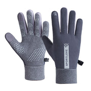 1 Pair Velvet and Thick Cycling Windproof and Cold Warm Gloves, Style: Male Version (Grey)