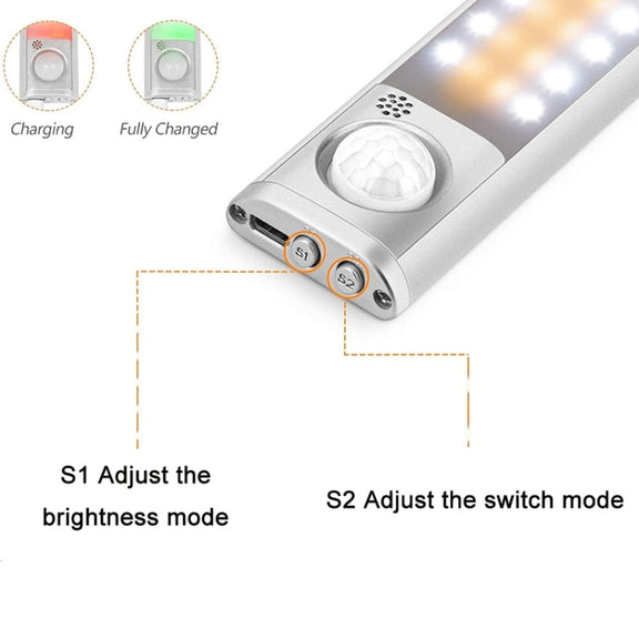2.8W USB Charging Smart Human Body Sensing Wardrobe Lamp, Length: 40 cm