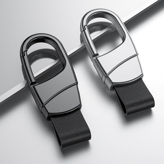 Metal Waist Hang Car Key Chain Simple Lock Pendant(Chrome)