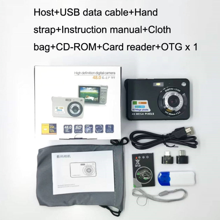 18 Million Pixel Entry-Level Digital Cameras Daily Recording Photos And Videos Macro Student Cameras(Silver)