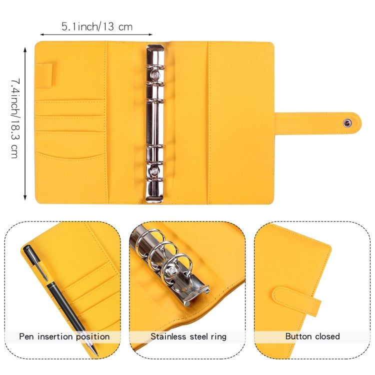 A6 Macaron Notebook PU Loose-leaf Cash Budget Handbook(Blue)