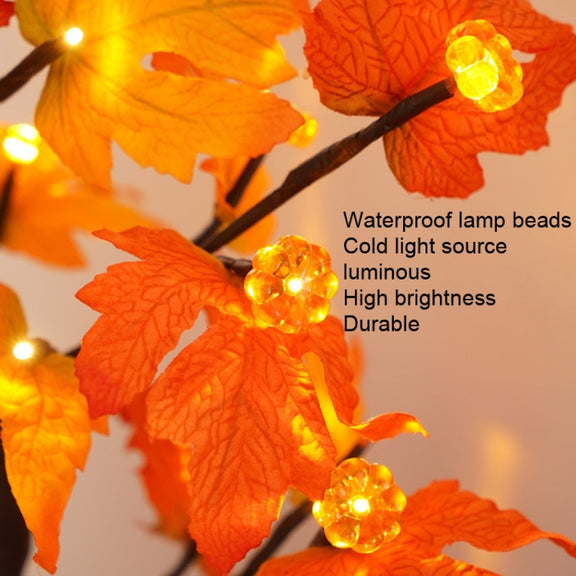 SJ-SD007 Christmas Halloween LED Maple Pumpkin Decoration Light, Style: Non-detachable Base