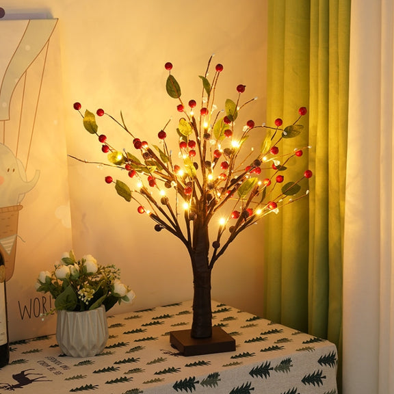 SJ-SD048 LED Home Decoration Light Christmas Lighted Tree, Style: Non-detachable Base Red Fruit