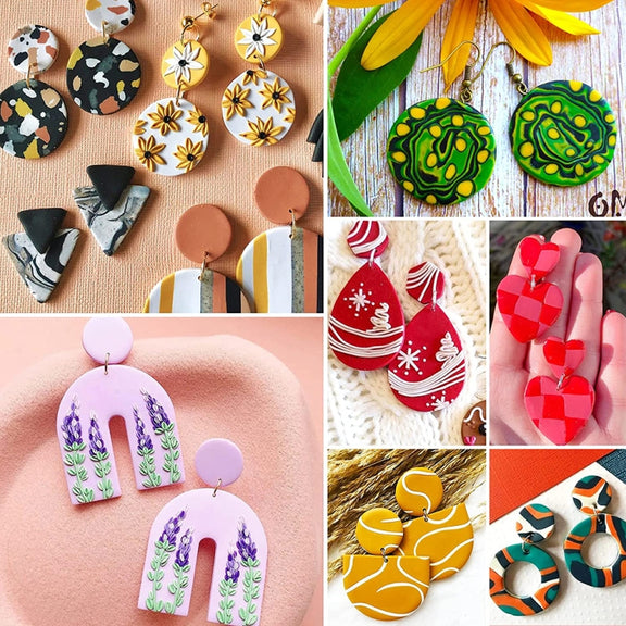 106-1 116 In 1 Clay Cutter Set DIY Clay Earring Mould Clay Earrings Making Tools(Orange)