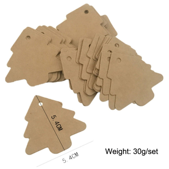 6 Sets DIY Christmas Tree Elevator Retro Card Labels Wedding Party Process Clip Stickers(White)