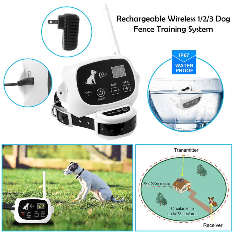 KD-661 500m Wireless Electric Dog Pet Fence Shock Collar,Spec: For Two Dog(US Plug)