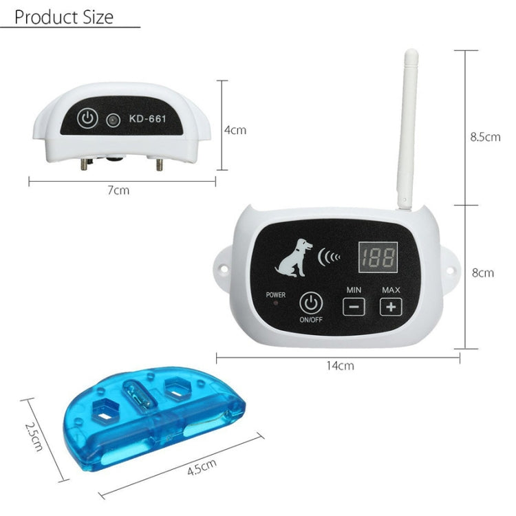 KD-661 500m Wireless Electric Dog Pet Fence Shock Collar,Spec: For Three Dog(US Plug)