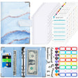 A6 Leather Loose-leaf Budget Book Handbook Notepad(Watercolor Blue) - Notebooks by PMC TechLife | Online Shopping South Africa | PMC TechLife