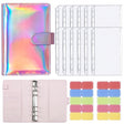 A6 Dazzling Color Loose-leaf Handbook Laser Macaroon PU Cash Budget Book(Laser Pink) - Notebooks by PMc TechLife | Online Shopping South Africa | PMc TechLife | Buy Now Pay Later Mobicred