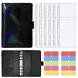 A6 Dazzling Color Loose-leaf Handbook Laser Macaroon PU Cash Budget Book(Black) - Notebooks by PMc TechLife | Online Shopping South Africa | PMc TechLife | Buy Now Pay Later Mobicred