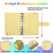 A6 Dazzling Color Loose-leaf Handbook Laser Macaroon PU Cash Budget Book(Laser Pink)