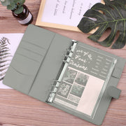A5 Macaron Notebook PU Loose-leaf Cash Budget Handbook(Black)