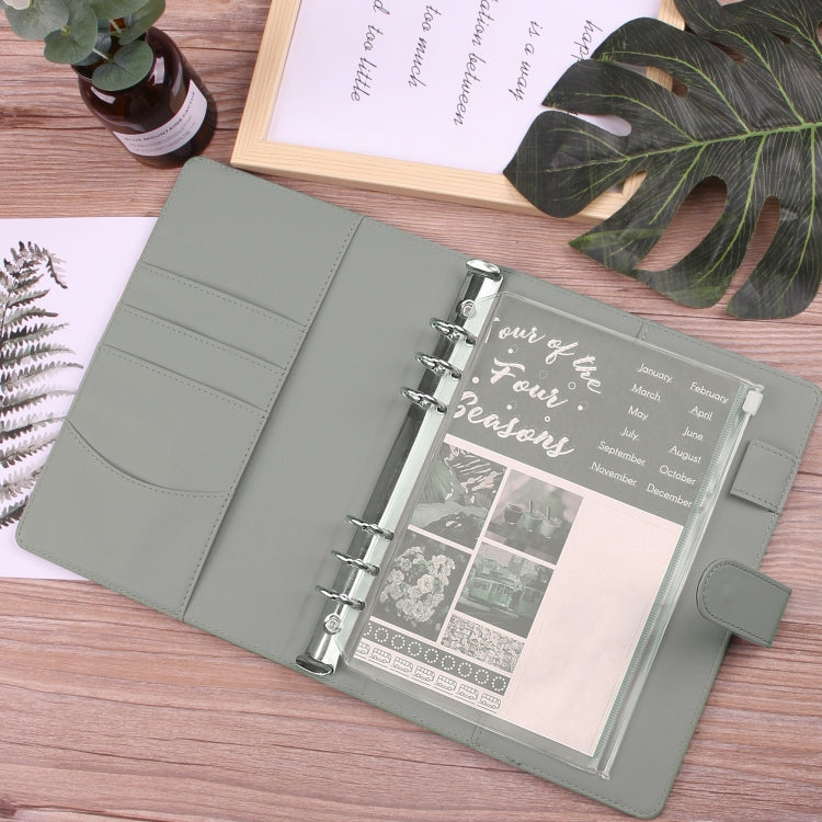 A5 Macaron Notebook PU Loose-leaf Cash Budget Handbook(Pink)