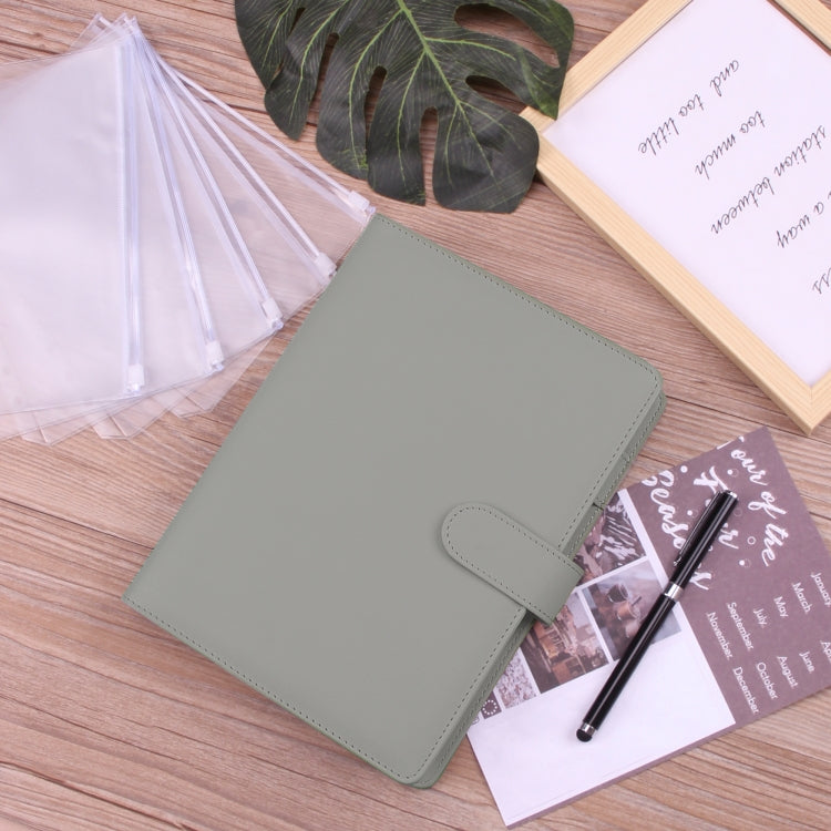 A5 Macaron Notebook PU Loose-leaf Cash Budget Handbook(Pink)