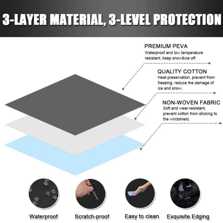 600D Oxford Cloth Car Snow Block Water-resistant Windshield Coverings With Magnetic S