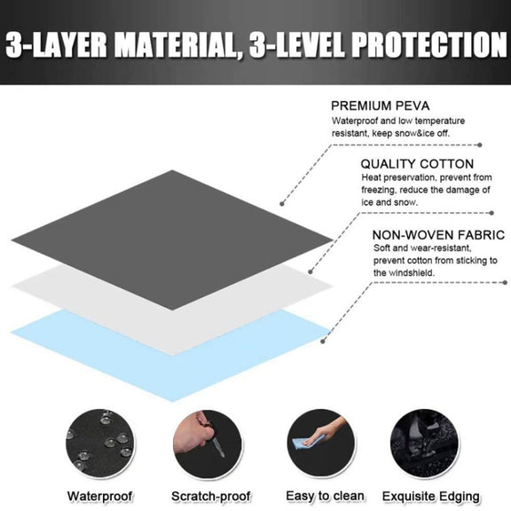 600D Oxford Cloth Car Snow Block Water-resistant Windshield Coverings With Magnetic S