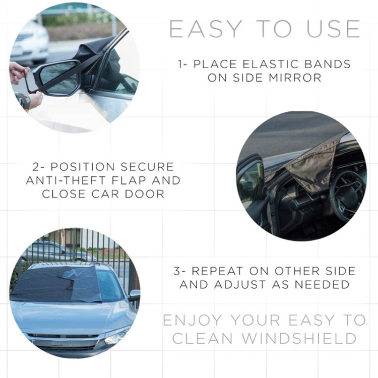 600D Oxford Cloth Car Snow Block Water-resistant Windshield Coverings With Magnetic S