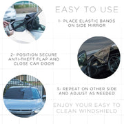 600D Oxford Cloth Car Snow Block Water-resistant Windshield Coverings With Magnetic S