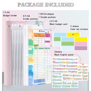 A6 Gradient Macaroon Loose-leaf Handbook Cash Budget Book(Pink Purple Green)