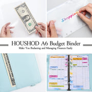 A6 Gradient Macaroon Loose-leaf Handbook Cash Budget Book(Pink Purple Green)