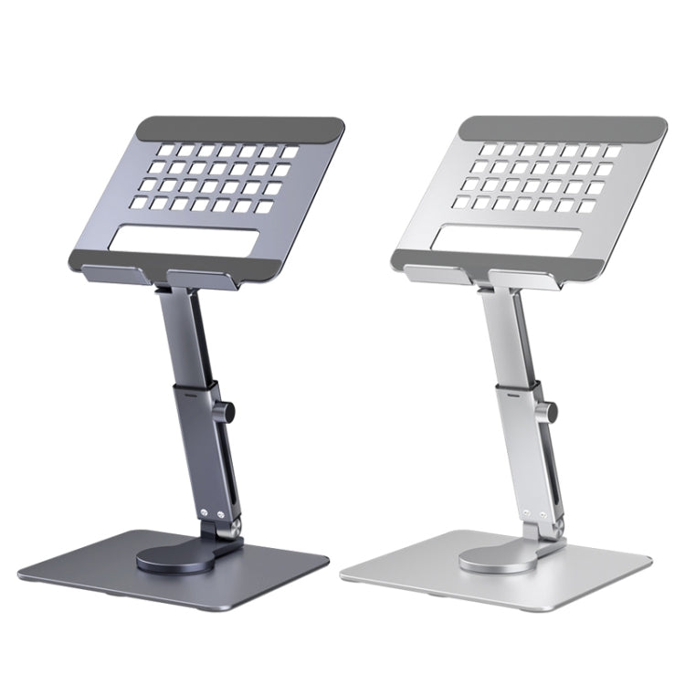 JUNDNE H06 Desktop Folding Phone Stand Portable Telescopic Rotary Tablet Stand(Deep Grey)