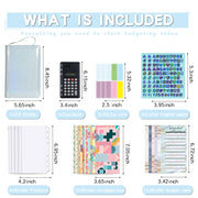 A6 Handheld Zipper Bag Type Large Capacity Cash Budget Book Handbook(Black Gray)
