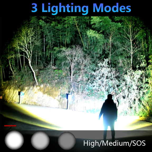 Strong Light Outdoor Water-resistant Camping Aluminum LED Flashlight, Style: P70 (Without Battery)
