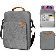 Vertical Laptop Bag Handheld Shoulder Crossbody Bag, Size: 9.7-11 Inch(Light Gray)