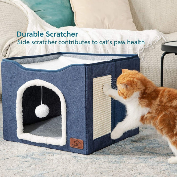 Pet Stool Pet Kennel Indoor Foldable Storage Stool Cat Dog Kennel 41 x 41 x 35cm(Deep Gray)
