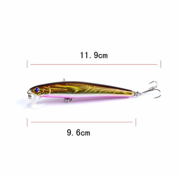 5 PCS M0205 9.6cm/9.8g Minnow Bionic Fake Bait Plastic Floating Hard Bait(4)