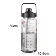 GYBL4503 2000ml Large-capacity Outdoor Sports Water Bottle with Straw, Spec: Blue