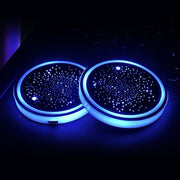 1 Pair Automotive LED Colorful Luminous Water Coaster Acrylic Car Cup Tank Atmosphere Lamp(Star Model)