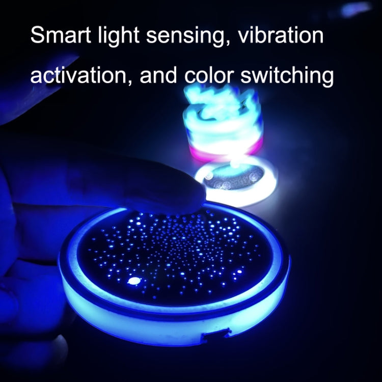 1 Pair Automotive LED Colorful Luminous Water Coaster Acrylic Car Cup Tank Atmosphere Lamp(Star Model)