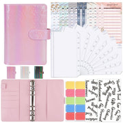 A6 Illusion Magic Square Loose-leaf PU Notebook Cash Budget Book(Pink)