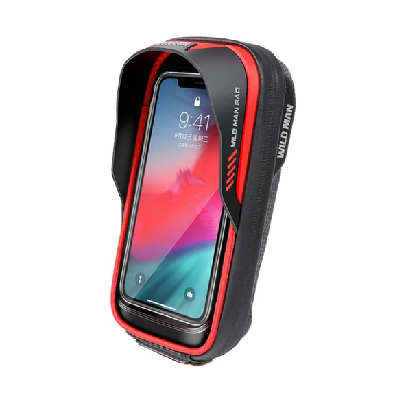 WILD MAN ES16 0.5L EVA Hard Shell Water-resistant Touch Screen Bicycle Handlebar Bag(Red)
