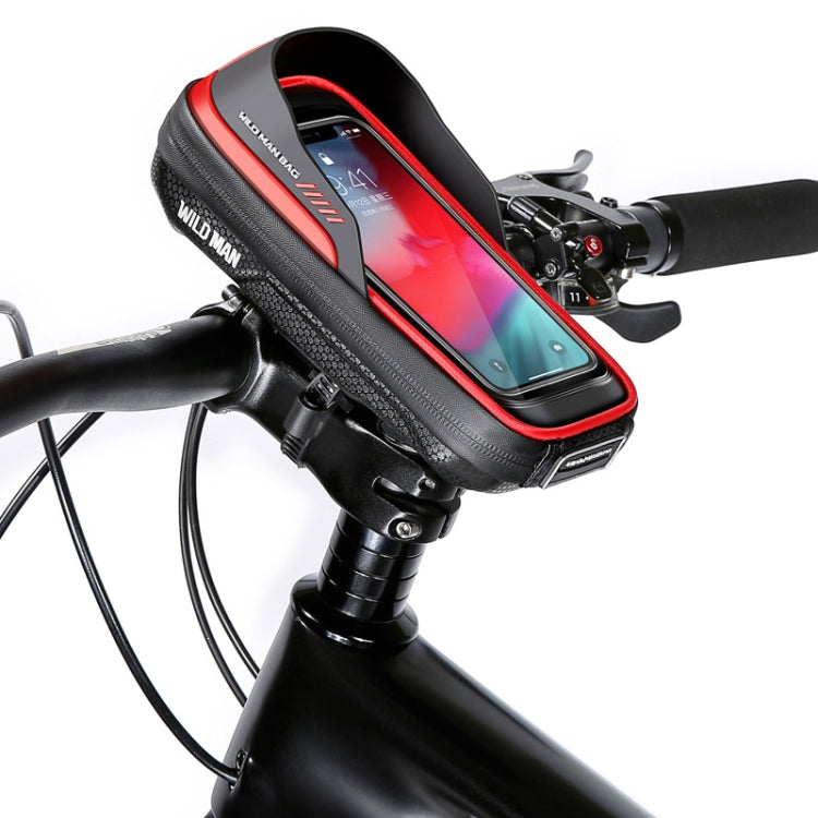 WILD MAN ES16 0.5L EVA Hard Shell Water-resistant Touch Screen Bicycle Handlebar Bag(Red)