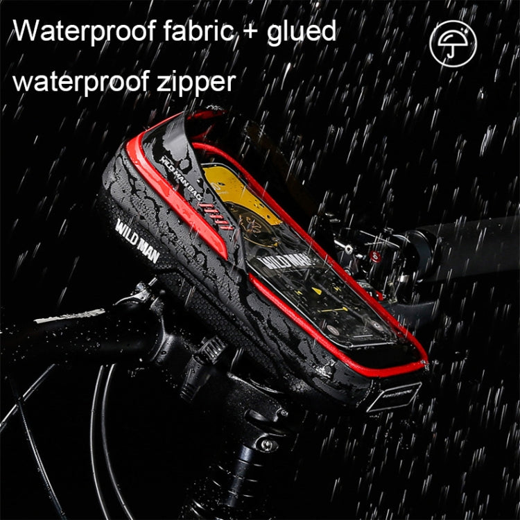 WILD MAN ES16 0.5L EVA Hard Shell Water-resistant Touch Screen Bicycle Handlebar Bag(Red)