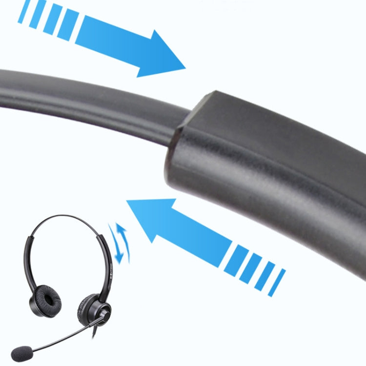 VT200D Double Ears Telephone Headset Operator Headset With Mic,Spec: Crystal Head