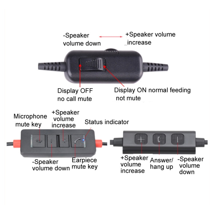 VT200D Double Ears Telephone Headset Operator Headset With Mic,Spec: PC Double Plug with Tuning
