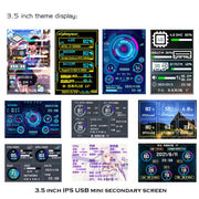 3.5 Inch IPS View All Computer Monitor USB Chassis Vice Screen Set 1 (White)