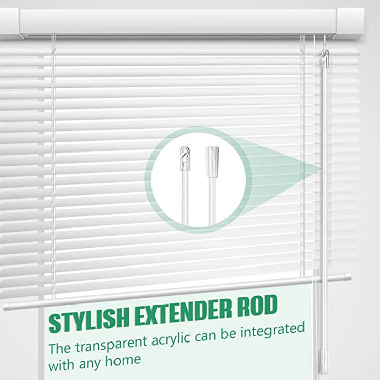 5PCS Blinds Acrylic Transparent Rod Move Light Rod With Hook Handle, Size: 17 Inch